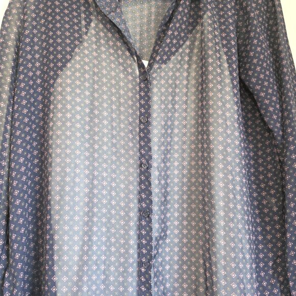 Cecico Womens Sheer Duster Cardigan Dress Medium Longline Layer Slit Print Slip - Picture 6 of 8